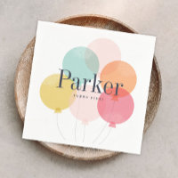 Modern ballon bunch birthday party napkins