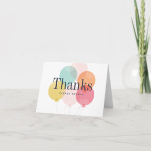 Modern balloon bunch thank you card