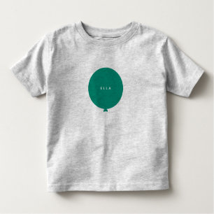 Modern Balloon   Green Scandinavian Unisex Name Toddler T-Shirt