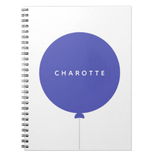Modern Balloon   Royal Blue Fun Stylish Trend Name Notebook