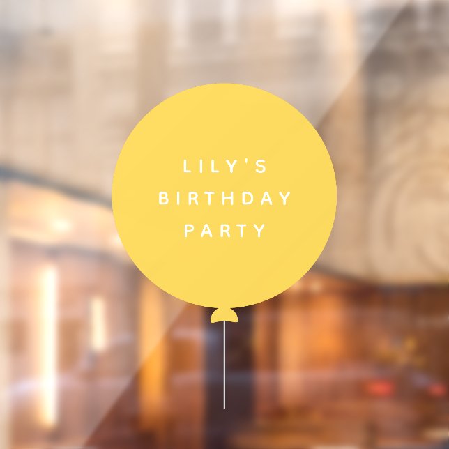 Modern Balloon | Yellow Kids Birthday Party Name (Sheet 2)