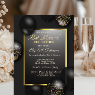 Modern Balloons Bar Mitzvah Invitation
