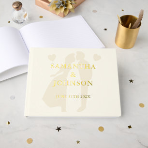 Modern Ballroom Vintage Ivory Wedding Guest Book