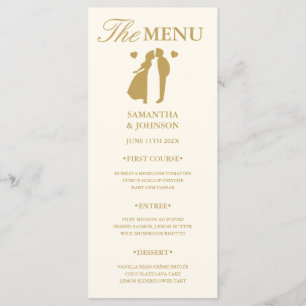 Modern Ballroom Vintage Ivory Wedding Menu Card