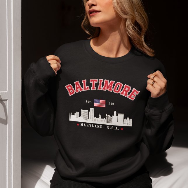 Modern Baltimore Maryland Urban Skyline Sweatshirt (Creator Uploaded)