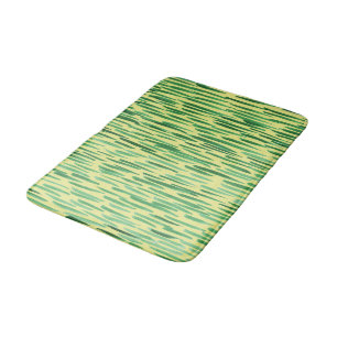 Modern Bamboo Pattern Tiki Vibe Green  Bath Mat