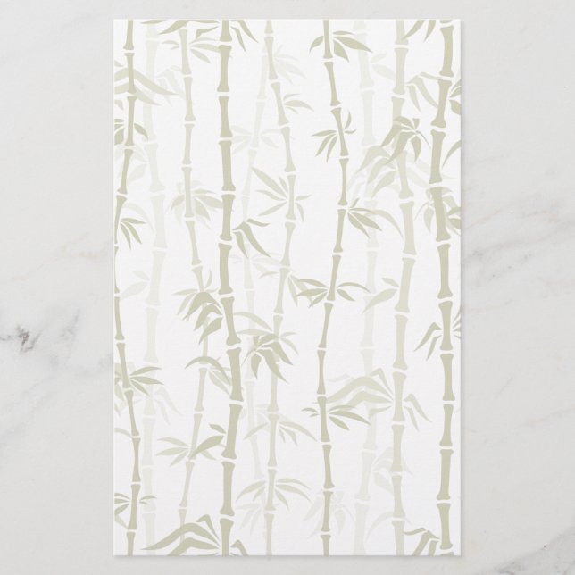 Modern Bamboo Trees Stationery (Front)