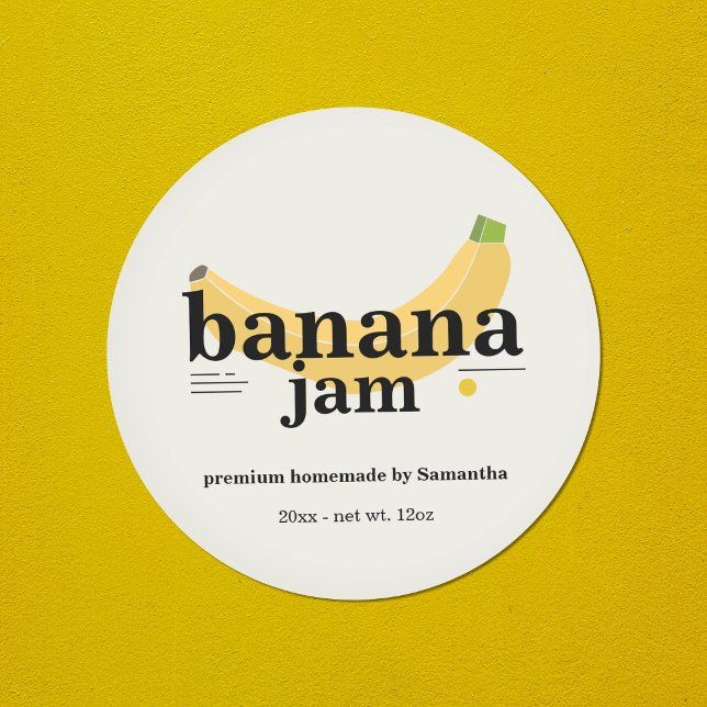 Modern Banana Jam Label Sticker (Modern Banana Jam Label Sticker)