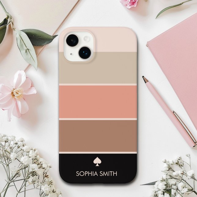 Modern band | Orange and brown tones Minimalist Case-Mate iPhone Case (Creator Uploaded)