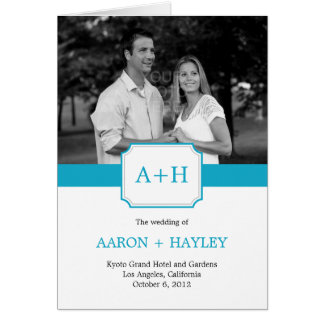Modern Band Wedding Program Card (Turquoise)