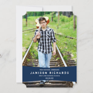 Modern Banner Grad Announcement / Navy