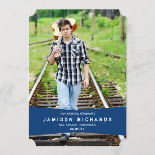 Modern Banner Grad Announcement / Royal Blue