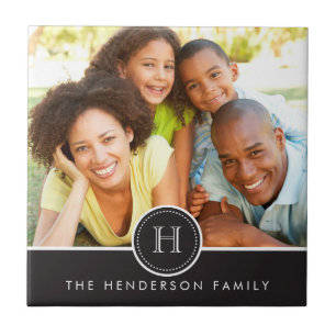 Modern Banner with Monogram Family Photo Tile