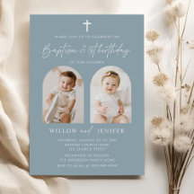 Modern Baptism & 1st Birthday Twins Boy and Girl 