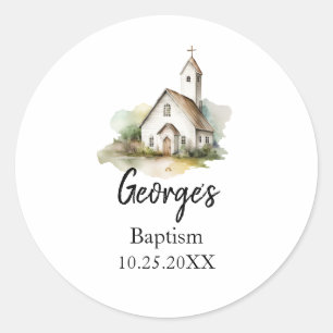 Modern Baptism Favour Sticker
