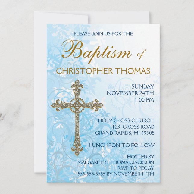 Modern Baptism Invitation (Front)