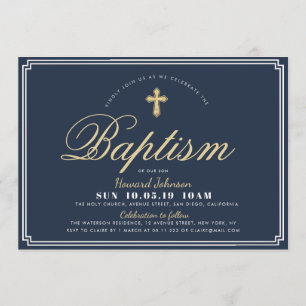 modern baptism invitation card