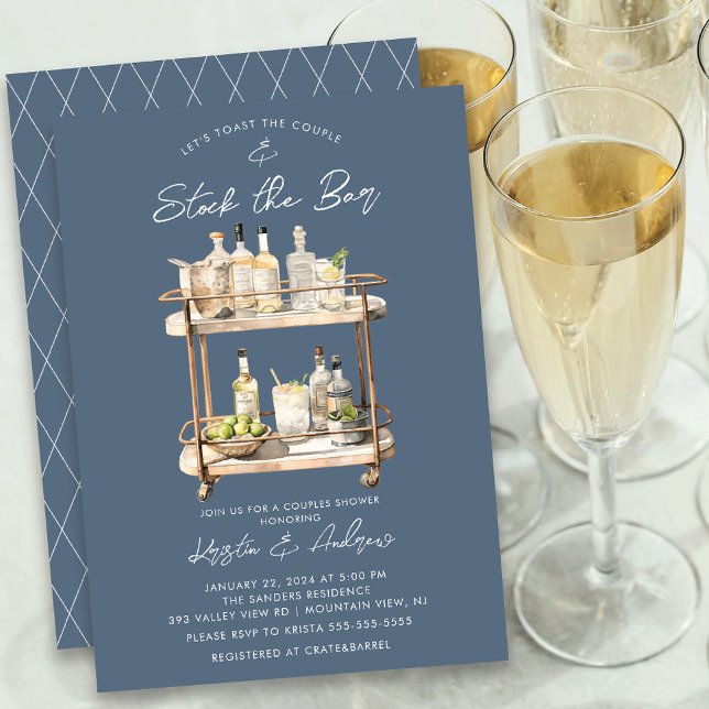 Modern Bar Cart Couples Shower  Invitation (Creator Uploaded)