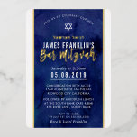MODERN BAR MITZVAH blue watercolor gold writing<br><div class="desc">by kat massard >>> kat@simplysweetPAPERIE.com <<< A trendy invitation design for your child's BAR MITZVAH with real shiny foil elements Setup as a template it is simple for you to add your own details, or hit the customise button and you can add or change text, fonts, sizes etc TIP ::...</div>