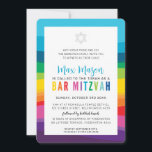 MODERN BAR MITZVAH colourful technicolor rainbow I Invitation<br><div class="desc">by kat massard >>> https://linktr.ee/simplysweetpaperie <<< A modern, simply classy invitation design for your child's BAR, BAT or B'NAI MITZVAH TIP :: 1. To change/move graphics & fonts and add more text - hit the "customise it" button. - - - - - - - - - - - - -...</div>