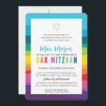 MODERN BAR MITZVAH colourful technicolor rainbow I Invitation<br><div class="desc">by kat massard >>> https://linktr.ee/simplysweetpaperie <<< A modern, simply classy invitation design for your child's BAR, BAT or B'NAI MITZVAH TIP :: 1. To change/move graphics & fonts and add more text - hit the "customise it" button. - - - - - - - - - - - - -...</div>
