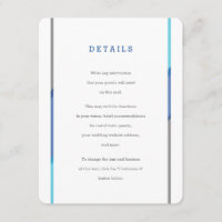 Modern Bar Mitzvah Invitation Insert | Blue + Teal