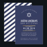MODERN BAR MITZVAH party plain bold minimal navy Invitation<br><div class="desc">by kat massard >>> kat@simplysweetPAPERIE.com <<< A trendy invitation design for your child's BAR MITZVAH Setup as a template it is simple for you to add your own details, or hit the customise button and you can add or change text, fonts, sizes etc TIP :: 1. To change/move graphics /...</div>