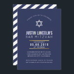 MODERN BAR MITZVAH party plain bold minimal navy Invitation<br><div class="desc">by kat massard >>> kat@simplysweetPAPERIE.com <<< A trendy invitation design for your child's BAR MITZVAH Setup as a template it is simple for you to add your own details, or hit the customise button and you can add or change text, fonts, sizes etc TIP :: 1. To change/move graphics /...</div>