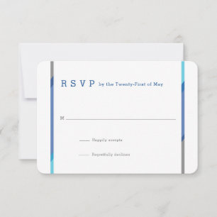 Modern Bar Mitzvah RSVP Cards Blue + Teal