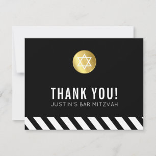 MODERN BAR MITZVAH thank you gold spot black