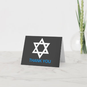 Modern Bar Mitzvah Thank You Note Card