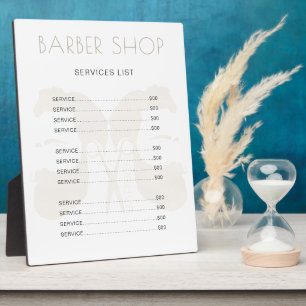 Modern barber salon simple minimalist elegant plaque