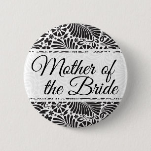 Modern Baroque Floral Mother of the Bride 6 Cm Round Badge