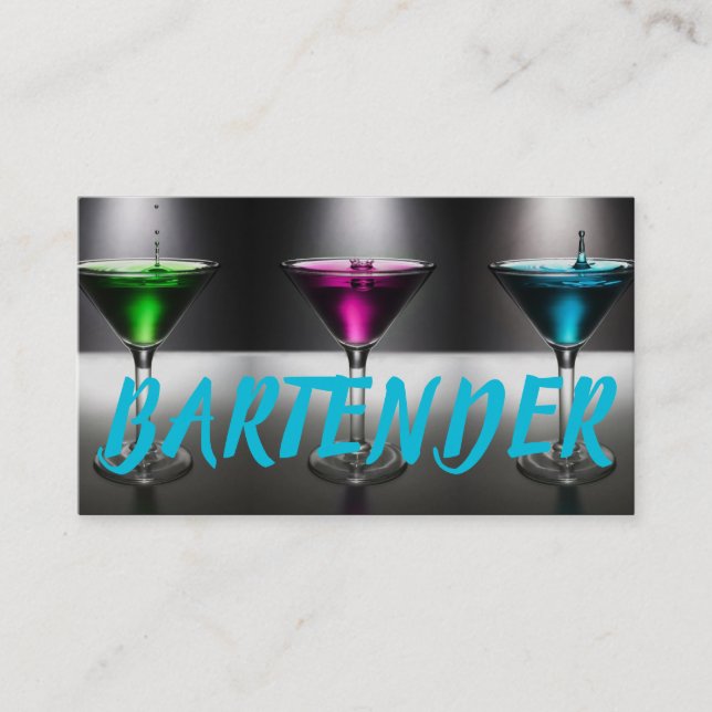 Modern Bartender Business Card (Front)