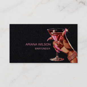 Modern Bartender Cocktail Bar Club Event  Business Card