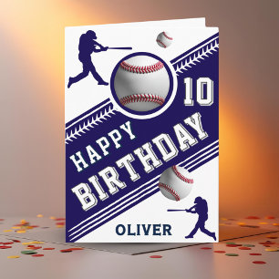 Modern Baseball Ball Player Themed Birthday Card