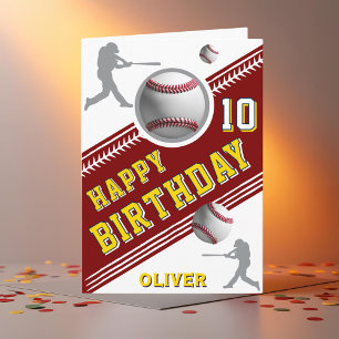 Modern Baseball Ball Player Themed Birthday Card