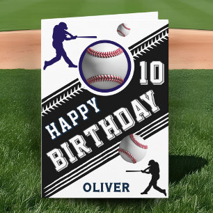 Modern Baseball Ball Player Themed Birthday  Card
