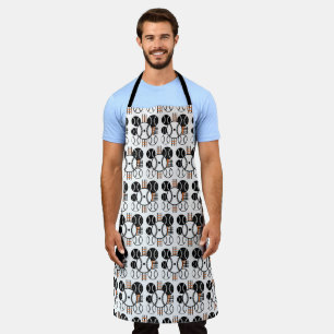 Modern Baseball  Black White Orange Colour Pattern Apron