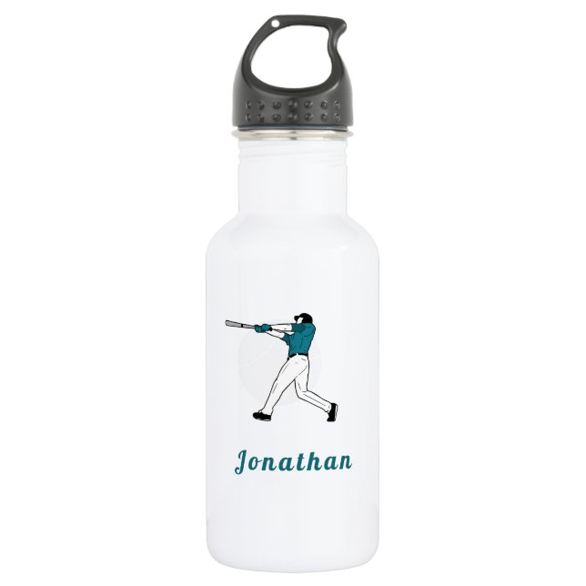 Modern Baseball Softball Player Coach Personalised 532 Ml Water Bottle (Front)