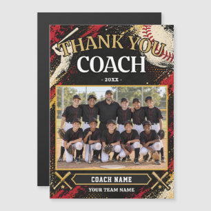 Modern Baseball Team Photo Coach Magnet Card