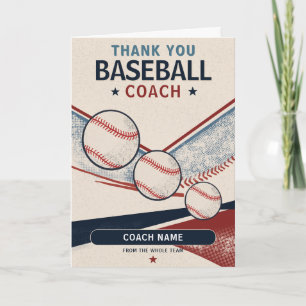 Modern Baseball Team Player Coach Thank You Card