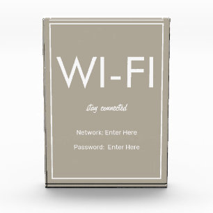 Modern Basic Beige Wi-Fi Guest Block