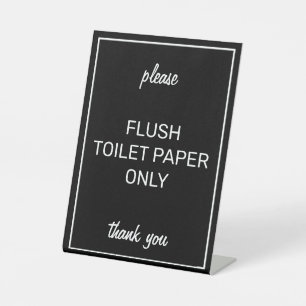 Modern Basic Black Bathroom Septic Pedestal Sign