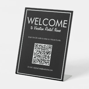 Modern Basic Black Digital QR Code Welcome Sign