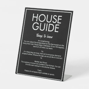 Modern Basic Black House Guide Guest Table Sign