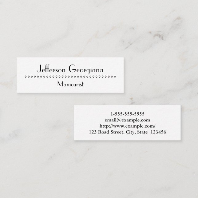 Modern & Basic Manicurist Business Card (Front/Back)