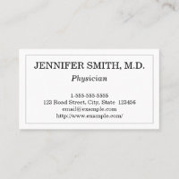 Modern & Basic Physician Business Card