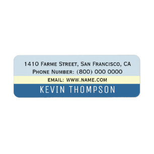 modern basic simple address label with blue stripe return address label