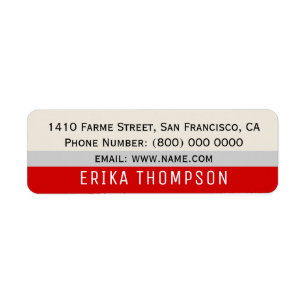 modern basic simple address label with stripes return address label